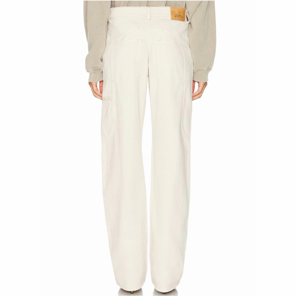 NWT ISABEL MARANT Beryl Straight Leg Jeans in Ecru - Picture 4 of 12